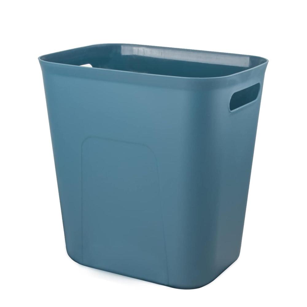 imageUUJOLY Plastic Small Trash Can Wastebasket Garbage Container Basket for Bathrooms Laundry Room Kitchens Offices Kids Rooms Dorms 35 Gallon Dark GreyBluish Green