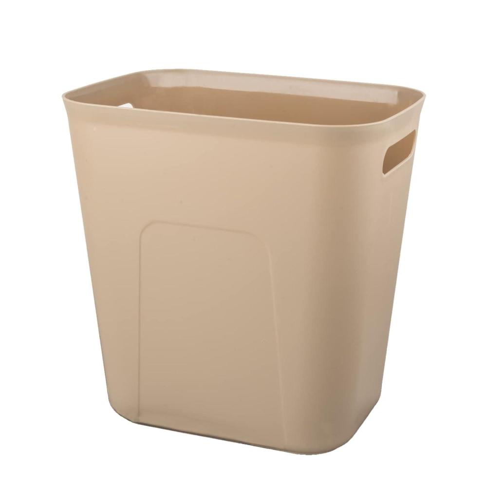imageUUJOLY Plastic Small Trash Can Wastebasket Garbage Container Basket for Bathrooms Laundry Room Kitchens Offices Kids Rooms Dorms 35 Gallon Dark GreyKhaki