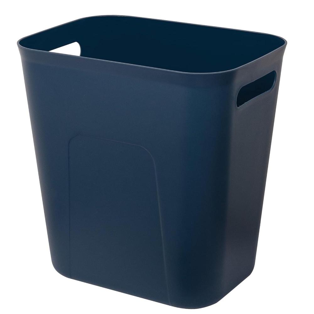 imageUUJOLY Plastic Small Trash Can Wastebasket Garbage Container Basket for Bathrooms Laundry Room Kitchens Offices Kids Rooms Dorms 35 Gallon Dark GreyNavy Blue