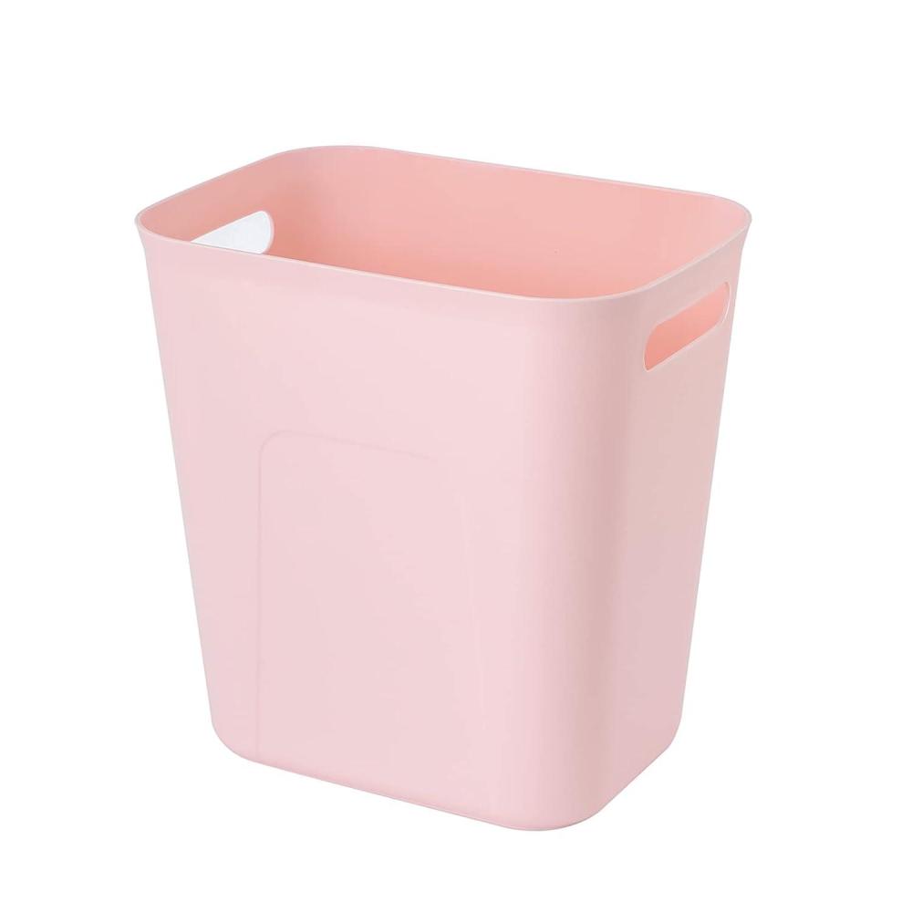 imageUUJOLY Plastic Small Trash Can Wastebasket Garbage Container Basket for Bathrooms Laundry Room Kitchens Offices Kids Rooms Dorms 35 Gallon Dark GreyPink