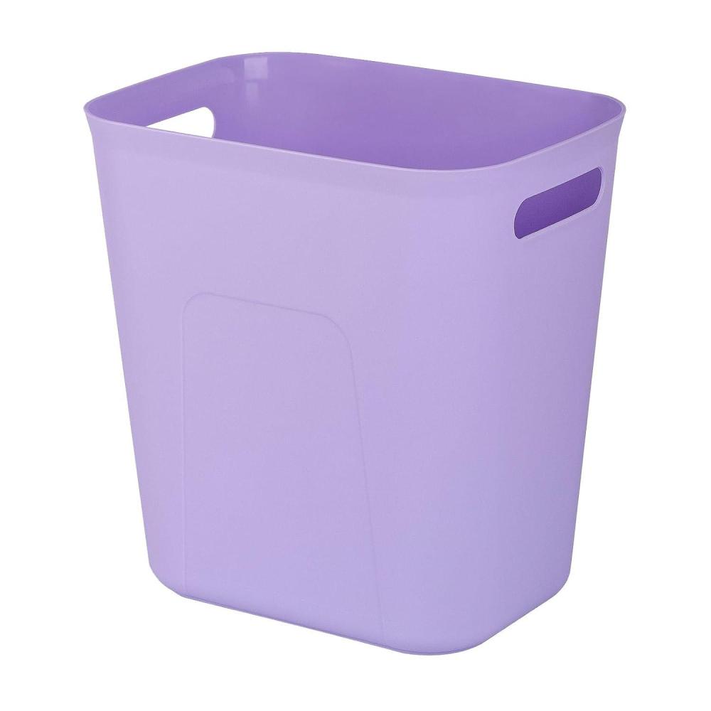 imageUUJOLY Plastic Small Trash Can Wastebasket Garbage Container Basket for Bathrooms Laundry Room Kitchens Offices Kids Rooms Dorms 35 Gallon Dark GreyPruple