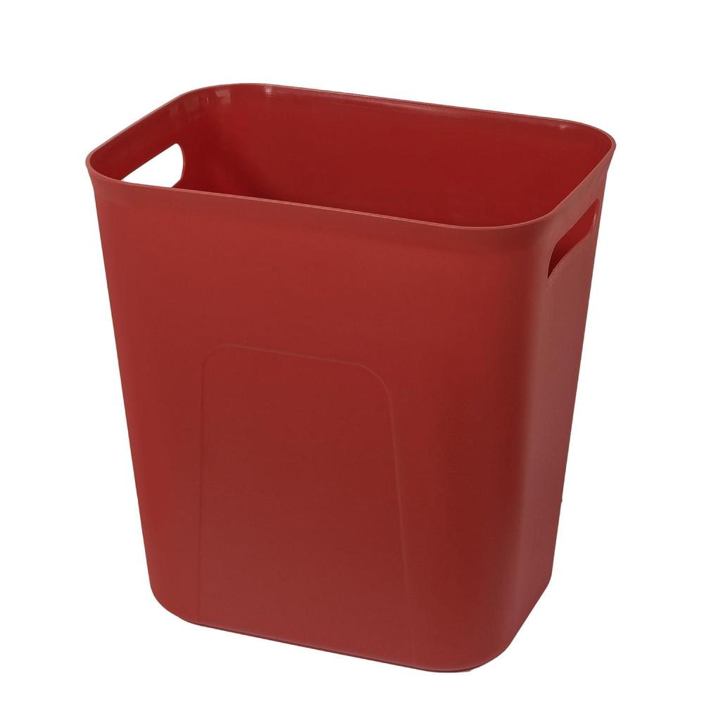 imageUUJOLY Plastic Small Trash Can Wastebasket Garbage Container Basket for Bathrooms Laundry Room Kitchens Offices Kids Rooms Dorms 35 Gallon Dark GreyRed
