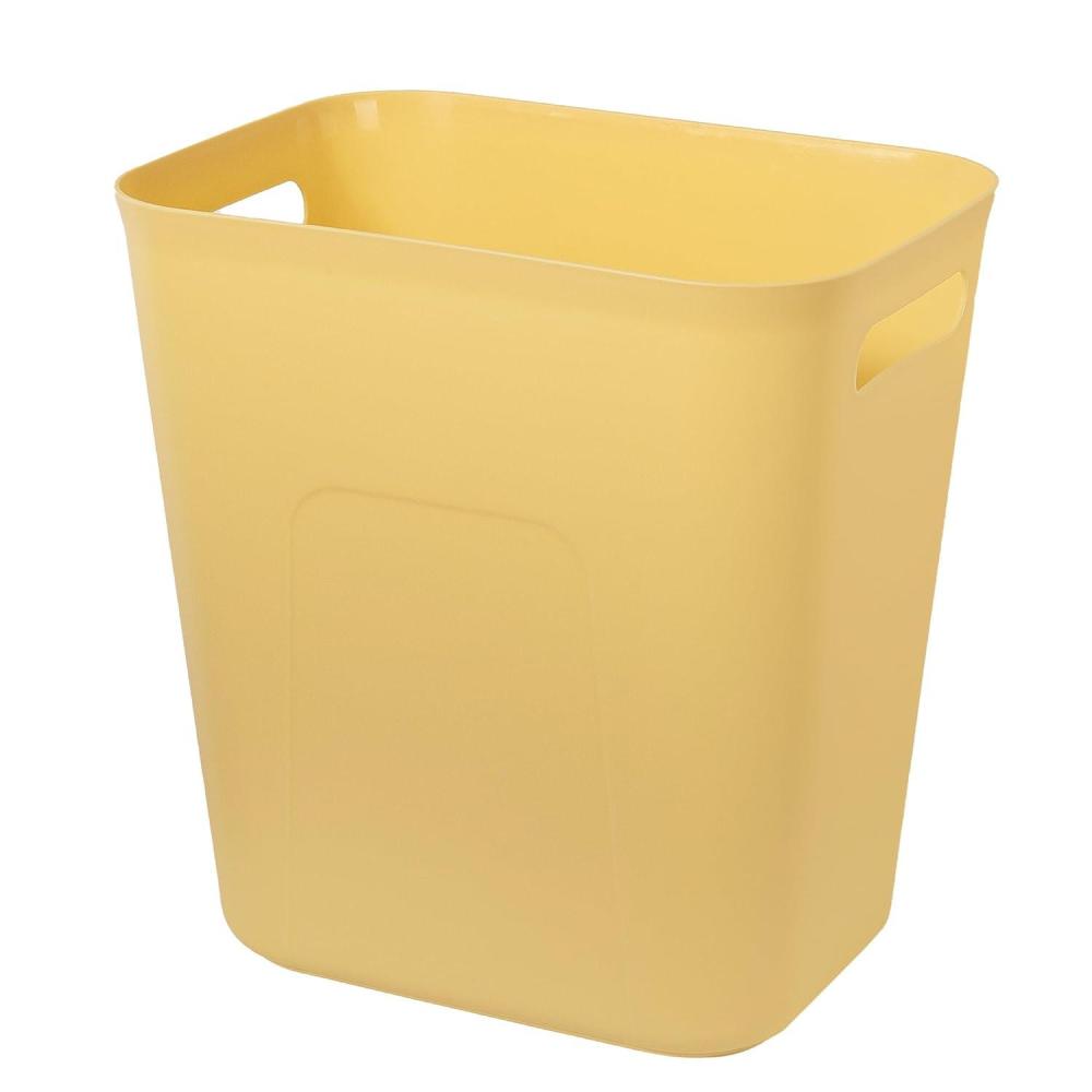 imageUUJOLY Plastic Small Trash Can Wastebasket Garbage Container Basket for Bathrooms Laundry Room Kitchens Offices Kids Rooms Dorms 35 Gallon Dark GreyYellow