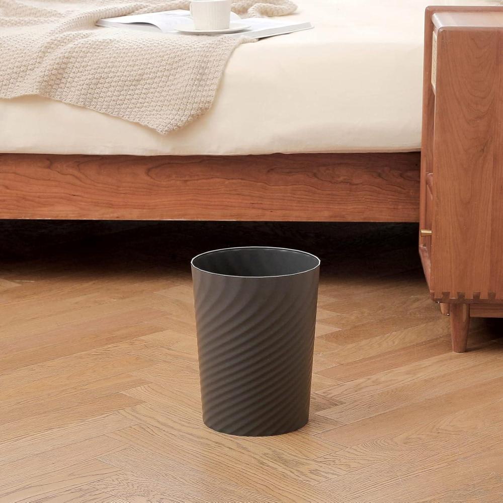 imageUUJOLY Plastic Small Trash Can Wastebasket Garbage Container Basket for Bathrooms Laundry Room Kitchens Offices Kids Rooms Dorms White 18 GallonDark Grey