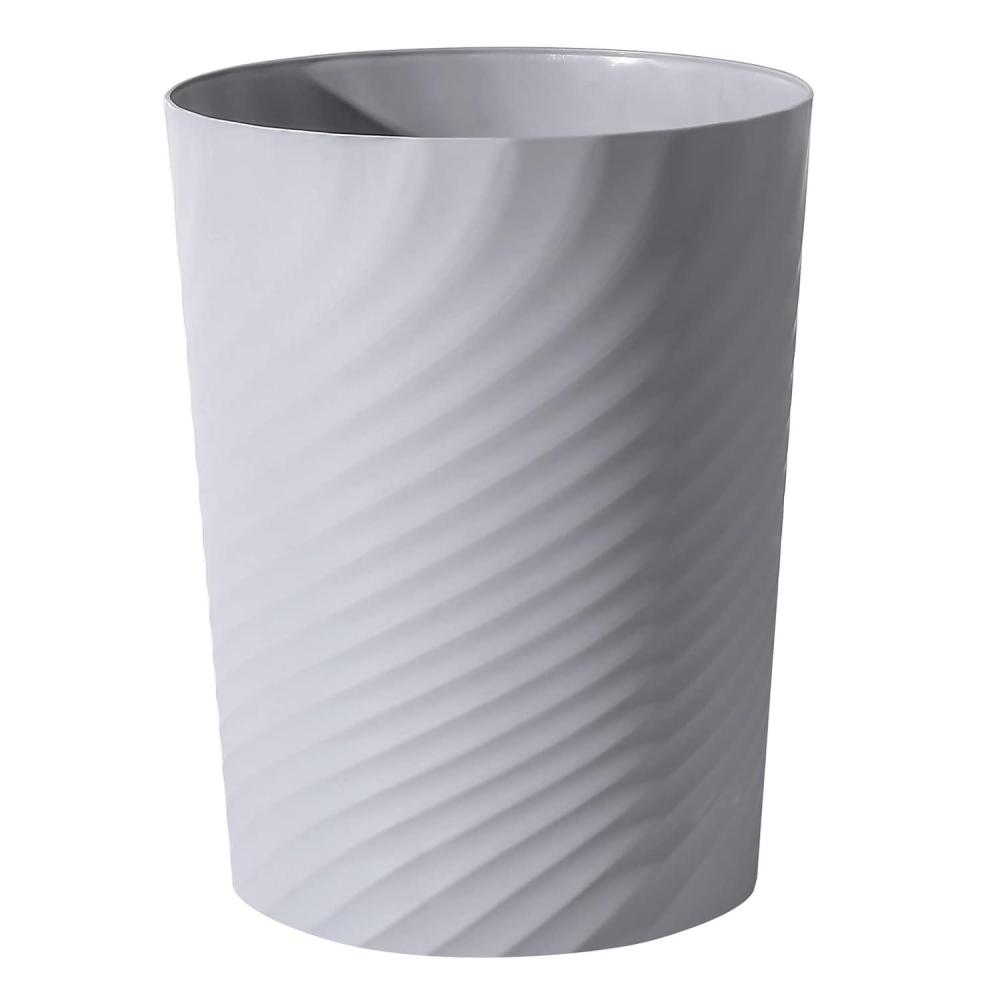 imageUUJOLY Plastic Small Trash Can Wastebasket Garbage Container Basket for Bathrooms Laundry Room Kitchens Offices Kids Rooms Dorms White 18 GallonGrey