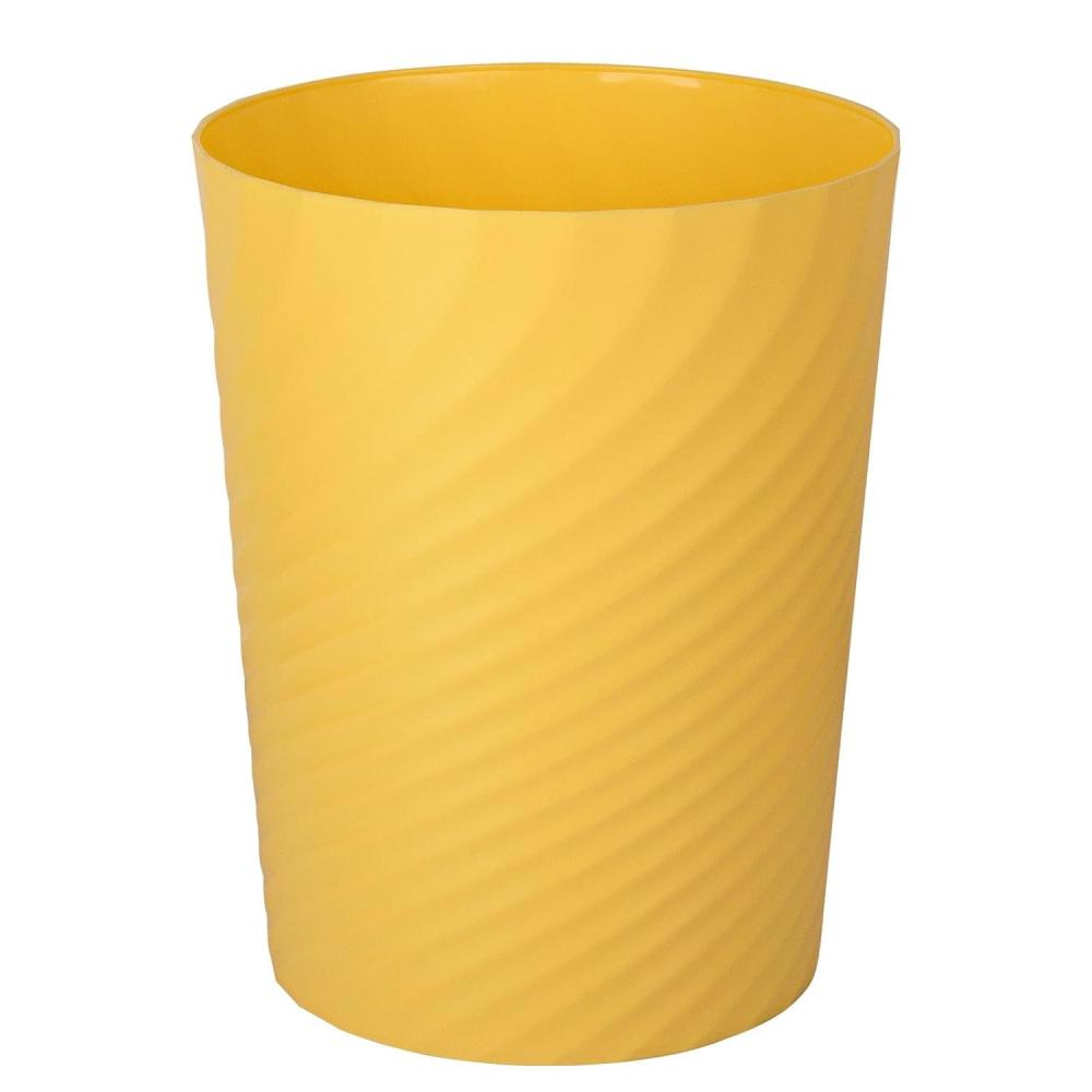 imageUUJOLY Plastic Small Trash Can Wastebasket Garbage Container Basket for Bathrooms Laundry Room Kitchens Offices Kids Rooms Dorms White 18 GallonYellow