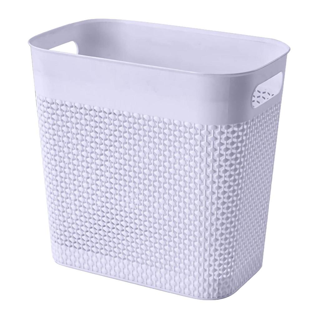imageUUJOLY Plastic Trash Can Wastebasket Garbage Container Basket for Bathrooms Kitchens Offices Kids Rooms Pink 3 Gallon 1 PackGrey