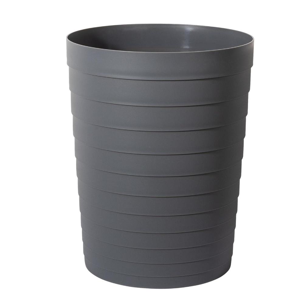 imageUUJOLY Small Bathroom Trash Can Wastebasket Plastic Garbage Bin Container Basket for Bathrooms Laundry Room Kitchens Offices Kids Rooms Dorms Black 18 GallonDark Grey