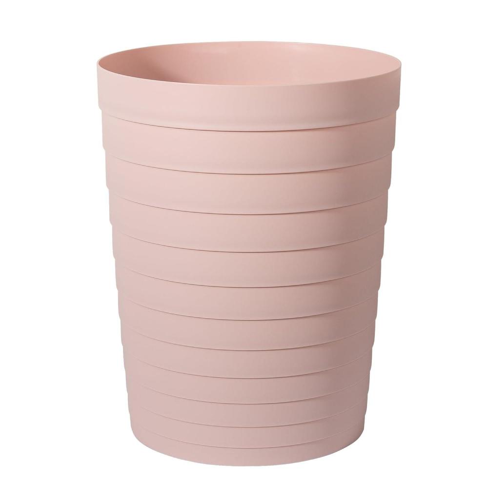 imageUUJOLY Small Bathroom Trash Can Wastebasket Plastic Garbage Bin Container Basket for Bathrooms Laundry Room Kitchens Offices Kids Rooms Dorms Black 18 GallonPink