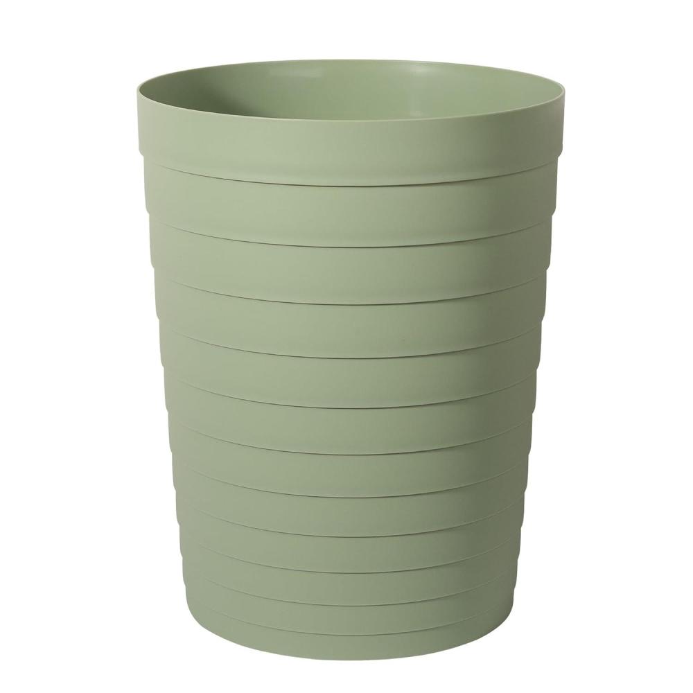 imageUUJOLY Small Bathroom Trash Can Wastebasket Plastic Garbage Bin Container Basket for Bathrooms Laundry Room Kitchens Offices Kids Rooms Dorms Black 18 GallonMint Green