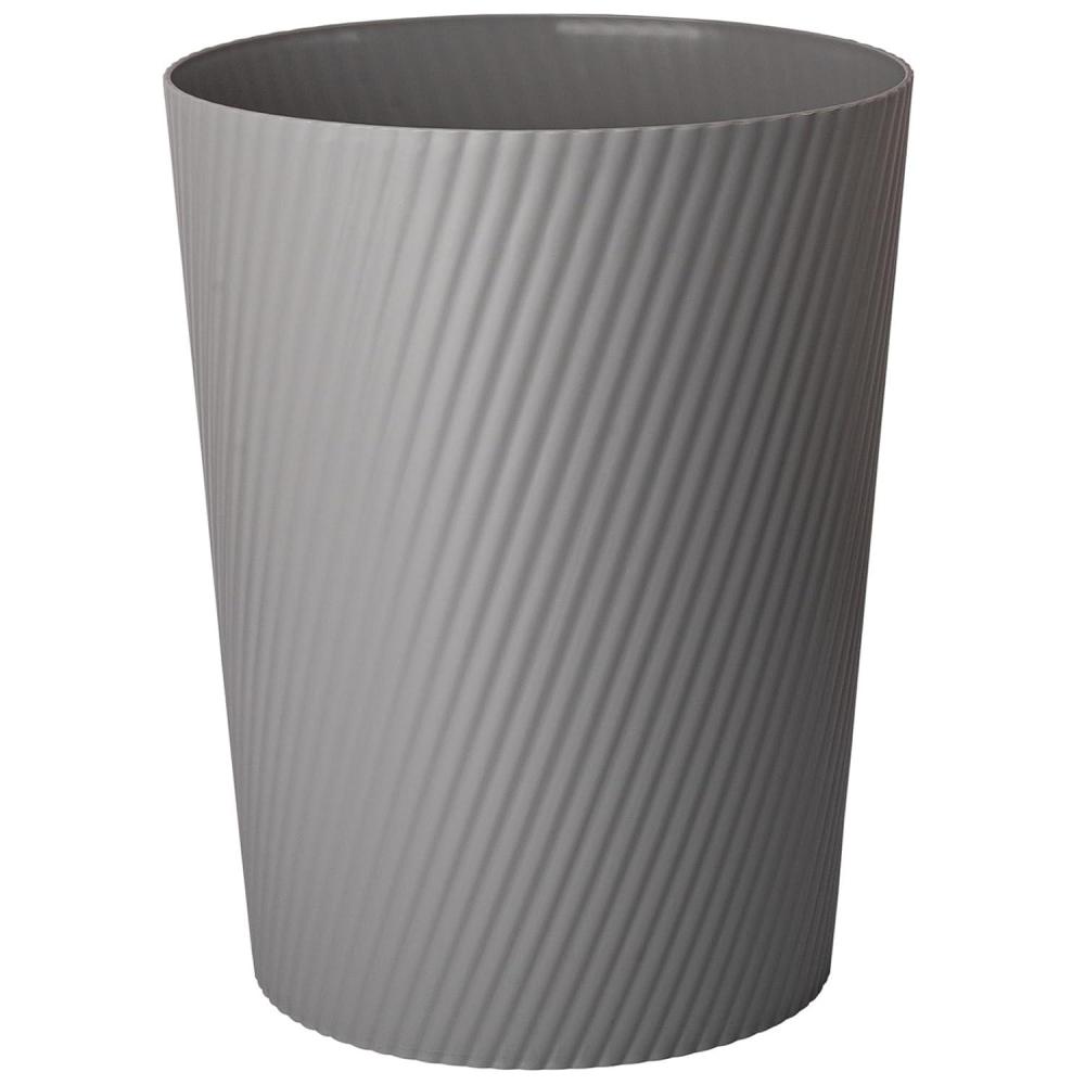 imageUUJOLY Small Trash Can Wastebasket Garbage Can Container Bins for Bathrooms Laundry Room Kitchens Offices Kids Rooms Dorms WhiteDark Grey