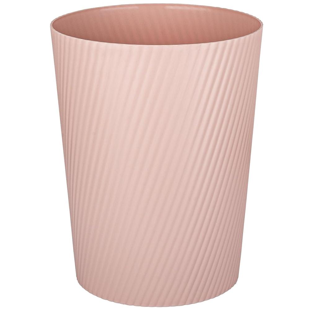 imageUUJOLY Small Trash Can Wastebasket Garbage Can Container Bins for Bathrooms Laundry Room Kitchens Offices Kids Rooms Dorms WhitePink