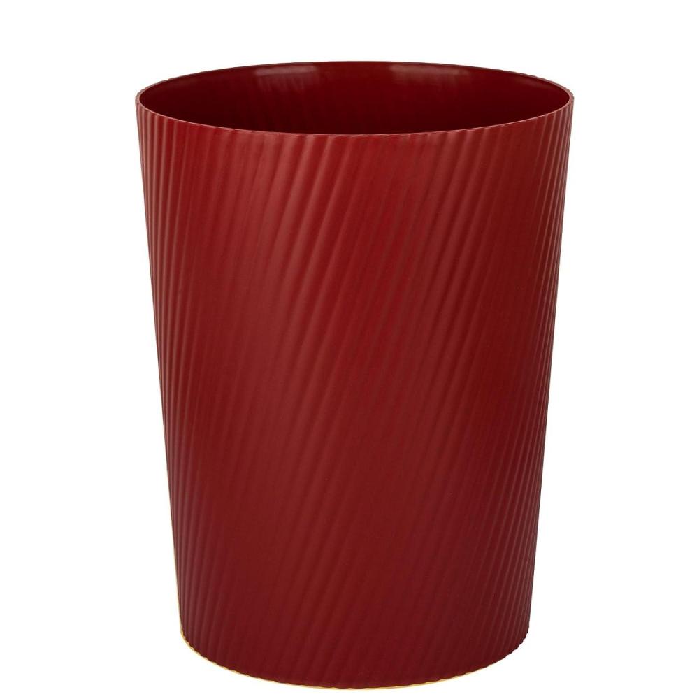 imageUUJOLY Small Trash Can Wastebasket Garbage Can Container Bins for Bathrooms Laundry Room Kitchens Offices Kids Rooms Dorms WhiteRed