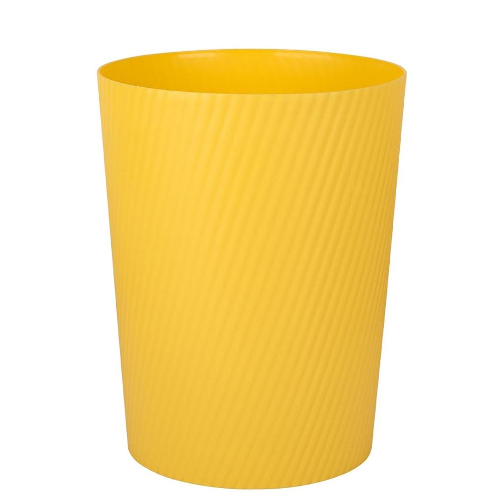 imageUUJOLY Small Trash Can Wastebasket Garbage Can Container Bins for Bathrooms Laundry Room Kitchens Offices Kids Rooms Dorms WhiteYellow