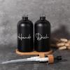 17 oz Hand Soap Dispenser Glass Liquid Dish Soap Bottles, Refillable Empty Lotion Pump Bottles for Bathroom Decor, Kitchen Sink, Matte Design, Black + White, Pack of 2(Black)