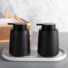 Foaming Hand Soap Dispenser Ceramic, Foam Dish Soap Dispenser for Bathroom and Kitchen Sink, Liquid Pump Bottle for Shampoo, Body Wash, Black, 2 Pack