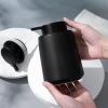 Foaming Hand Soap Dispenser Ceramic, Foam Dish Soap Dispenser for Bathroom and Kitchen Sink, Liquid Pump Bottle for Shampoo, Body Wash, Black, 2 Pack