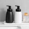 Foaming Hand Soap Dispenser Ceramic Jar Foam Dish Soap Dispenser for Bathroom and Kitchen Sink, Liquid Pump Bottle for Shampoo, Body Wash, Hand Soap, Black(White)