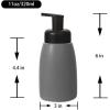 Foaming Hand Soap Dispenser Ceramic Jar Foam Dish Soap Dispenser for Bathroom and Kitchen Sink, Liquid Pump Bottle for Shampoo, Body Wash, Hand Soap, Black(Gray)