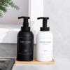 Foaming Hand Soap Dispenser Glass Jar Foam Dish Soap Dispenser for Bathroom and Kitchen Sink, Liquid Pump Bottle for Shampoo, Body Wash, Amber, 2 Pack(Black + White)