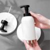 Foaming Hand Soap Dispenser Glass Jar Foam Dish Soap Dispenser for Bathroom and Kitchen Sink, Liquid Pump Bottle for Shampoo, Body Wash, Amber, 2 Pack(Black + White)