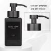 Foaming Soap Dispenser with Stainless Steel Pump, 12oz Refillable Glass Liquid Dish Soap Bottles for Bathroom, Kitchen Sink, Home Decor(A-black)