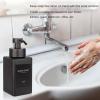 Foaming Soap Dispenser with Stainless Steel Pump, 12oz Refillable Glass Liquid Dish Soap Bottles for Bathroom, Kitchen Sink, Home Decor(A-black)