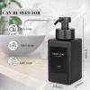 Foaming Soap Dispenser with Stainless Steel Pump, 12oz Refillable Glass Liquid Dish Soap Bottles for Bathroom, Kitchen Sink, Home Decor(A-black)