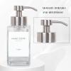 Foaming Soap Dispenser with Stainless Steel Pump, 12oz Refillable Glass Liquid Dish Soap Bottles for Bathroom, Kitchen Sink, Home Decor(A-clear)