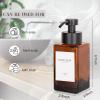 Foaming Soap Dispenser with Stainless Steel Pump, 12oz Refillable Glass Liquid Dish Soap Bottles for Bathroom, Kitchen Sink, Home Decor(C-amber)