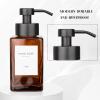 Foaming Soap Dispenser with Stainless Steel Pump, 12oz Refillable Glass Liquid Dish Soap Bottles for Bathroom, Kitchen Sink, Home Decor(C-amber)