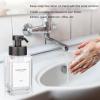 Foaming Soap Dispenser with Stainless Steel Pump, 12oz Refillable Glass Liquid Dish Soap Bottles for Bathroom, Kitchen Sink, Home Decor(C-clear)