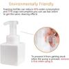 UUJOLY Foaming Soap Dispenser, 250ml (9oz) Refillable Pump Bottle for Liquid Soap, Shampoo, Body Wash (2 Pcs) (Small Clear)(White)