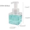 UUJOLY Foaming Soap Dispenser, 450ml (15oz) Refillable Pump Bottle Plastic for Liquid Soap, Shampoo, Body Wash (2 Pcs) (Amber)(Clear)