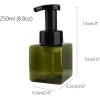 UUJOLY Foaming Soap Dispenser, 450ml (15oz) Refillable Pump Bottle Plastic for Liquid Soap, Shampoo, Body Wash (2 Pcs) (Amber)(Green)