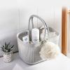 UUJOLY Plastic Organizer Storage Baskets with Handles, Shower Caddy Bins Organizer for Bathroom and kitchen（White）(Grey)