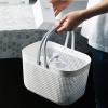UUJOLY Plastic Organizer Storage Baskets with Handles, Shower Caddy Bins Organizer for Bathroom and kitchen（White）(White)