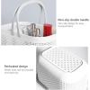 UUJOLY Plastic Organizer Storage Baskets with Handles, Shower Caddy Bins Organizer for Bathroom and kitchen（White）(White)