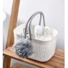 UUJOLY Plastic Organizer Storage Baskets with Handles, Shower Caddy Bins Organizer for Bathroom and kitchen（White）(White)