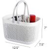 UUJOLY Plastic Organizer Storage Baskets with Handles, Shower Caddy Bins Organizer for Bathroom and kitchen（White）(White)