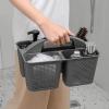 UUJOLY Plastic Portable Shower Caddy Bucket, Cleaning Shower Basket with Handle Compartments Storage Organizer for Bathroom Kitchen College Dorm Sink, Grey(Dark Grey)