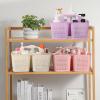 UUJOLY Plastic Portable Shower Caddy Bucket, Cleaning Shower Basket with Handle Compartments Storage Organizer for Bathroom Kitchen College Dorm Sink, Grey(Light Purple)