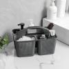 UUJOLY Plastic Portable Shower Caddy Bucket, Cleaning Shower Basket with Handle Compartments Storage Organizer for Bathroom Kitchen College Dorm Sink, Grey(Dark Grey)