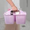 UUJOLY Plastic Portable Shower Caddy Bucket, Cleaning Shower Basket with Handle Compartments Storage Organizer for Bathroom Kitchen College Dorm Sink, Grey(Light Purple)