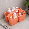 UUJOLY Plastic Portable Shower Caddy Bucket, Cleaning Shower Basket with Handle Compartments Storage Organizer for Bathroom Kitchen College Dorm Sink, Grey(Orange)