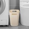 UUJOLY Plastic Small Trash Can Wastebasket, Garbage Container Basket for Bathrooms, Laundry Room, Kitchens, Offices, Kids Rooms, Dorms, 3.5 Gallon (Dark Grey)(Beige)