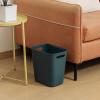 UUJOLY Plastic Small Trash Can Wastebasket, Garbage Container Basket for Bathrooms, Laundry Room, Kitchens, Offices, Kids Rooms, Dorms, 3.5 Gallon (Dark Grey)(Bluish Green)