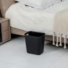UUJOLY Plastic Small Trash Can Wastebasket, Garbage Container Basket for Bathrooms, Laundry Room, Kitchens, Offices, Kids Rooms, Dorms, 3.5 Gallon (Dark Grey)(Black)