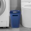 UUJOLY Plastic Small Trash Can Wastebasket, Garbage Container Basket for Bathrooms, Laundry Room, Kitchens, Offices, Kids Rooms, Dorms, 3.5 Gallon (Dark Grey)(Blue)