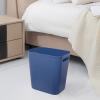 UUJOLY Plastic Small Trash Can Wastebasket, Garbage Container Basket for Bathrooms, Laundry Room, Kitchens, Offices, Kids Rooms, Dorms, 3.5 Gallon (Dark Grey)(Blue)